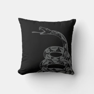 Gadsden Flag Don't Tread on Me Gray Throw Pillow