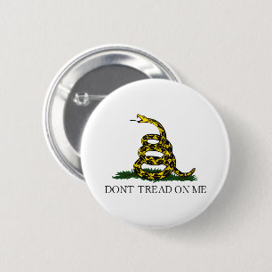 Gadsden Flag Don't Tread on Me Libertarian Yellow Button