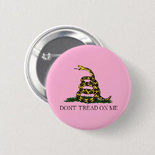 Gadsden Flag Don't Tread on Me Libertarian Yellow Button