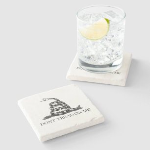 Gadsden Flag Don't Tread on Me Libertarian Yellow Stone Coaster