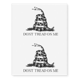 Gadsden Flag Don't Tread on Me Libertarian Yellow Temporary Tattoos