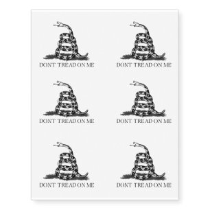 Gadsden Flag Don't Tread on Me Libertarian Yellow Temporary Tattoos