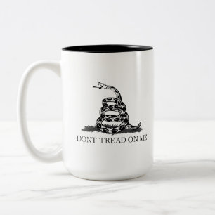 Gadsden Flag Don't Tread on Me Libertarian Yellow Two-Tone Coffee Mug