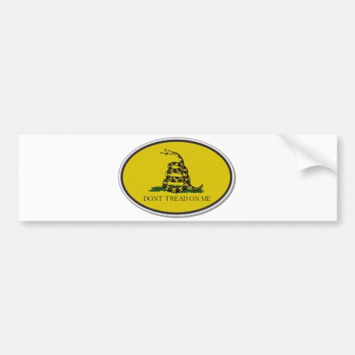 Gadsden Flag Dont Tread On Me Oval Design Bumper Sticker