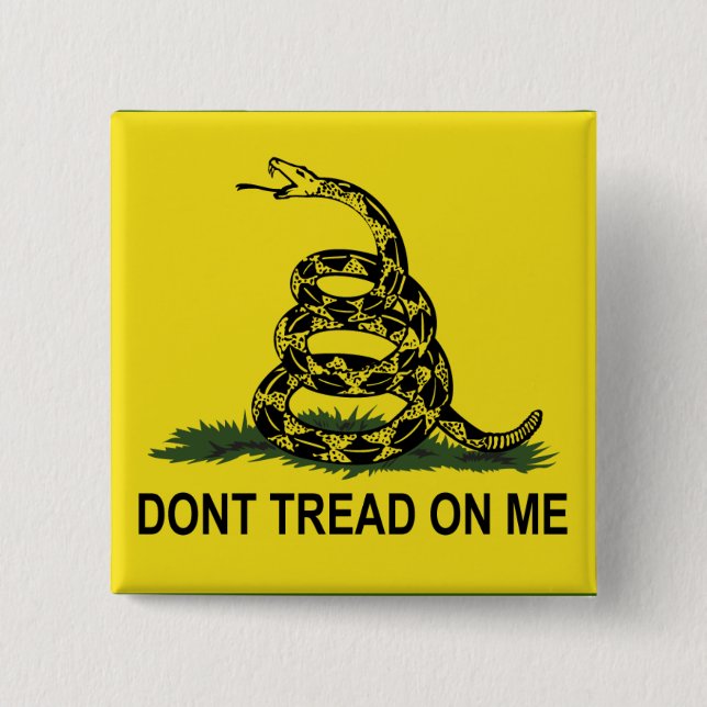 Gadsden Flag Dont Tread On Me Pinback Button (Front)
