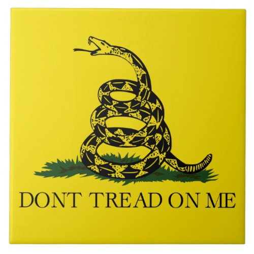 Gadsden Flag Dont Tread on Me Snake Flag Ceramic Tile