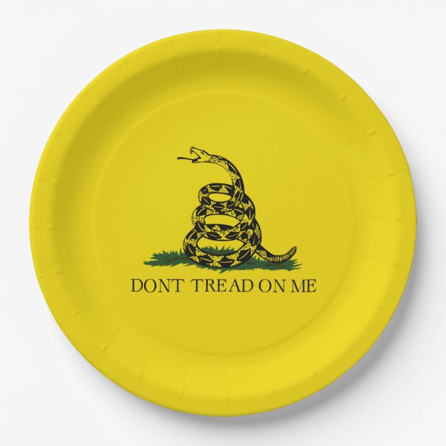 Gadsden Flag (Don't Tread on Me) (Snake Flag) Pape Paper Plates (Front)