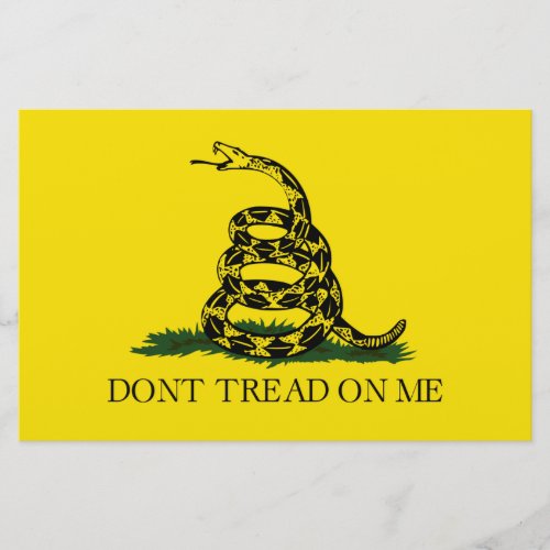 Gadsden Flag Dont Tread on Me Snake Flag Stationery