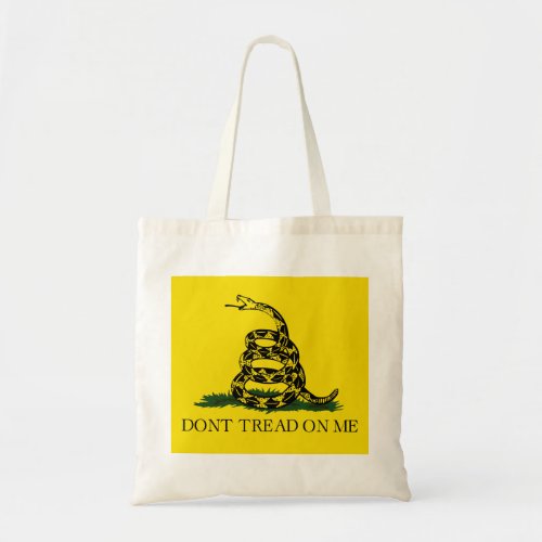 Gadsden Flag Dont Tread on Me Snake Flag Tote Bag