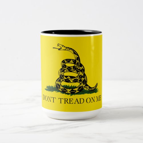 Gadsden Flag Dont Tread on Me Snake Flag Two_Tone Coffee Mug