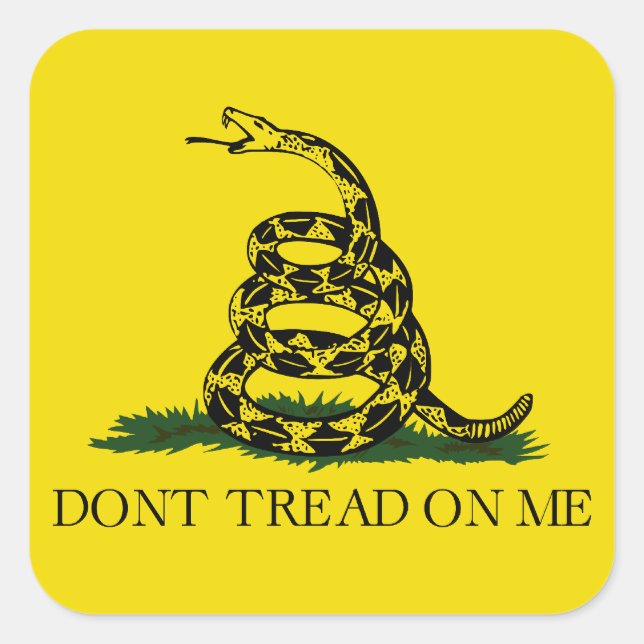 Gadsden Flag - Don't Tread on Me Square Sticker (Front)