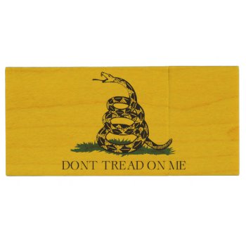 Gadsden Flag Don't Tread On Me Wooden Usb Drive by Classicville at Zazzle