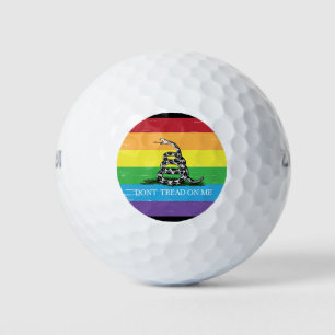 Gadsden flag LGBT Don't tread on me rainbow grunge Golf Balls