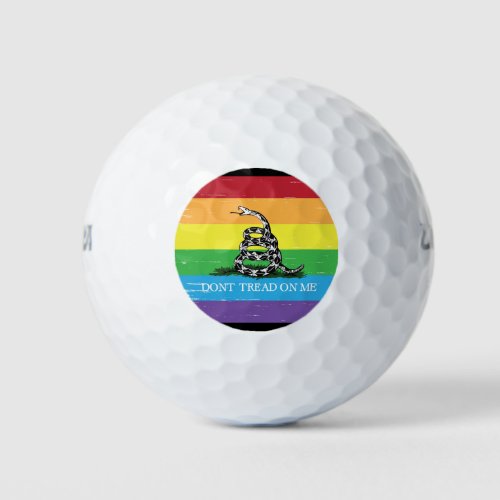 Gadsden flag LGBT Dont tread on me rainbow grunge Golf Balls