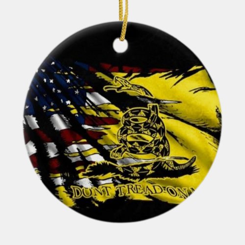 Gadsden Flag _ Liberty Or Death Ceramic Ornament
