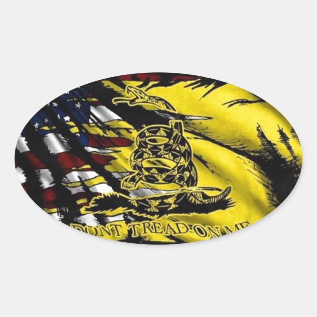 Gadsden Flag - Liberty Or Death Oval Sticker (Front)