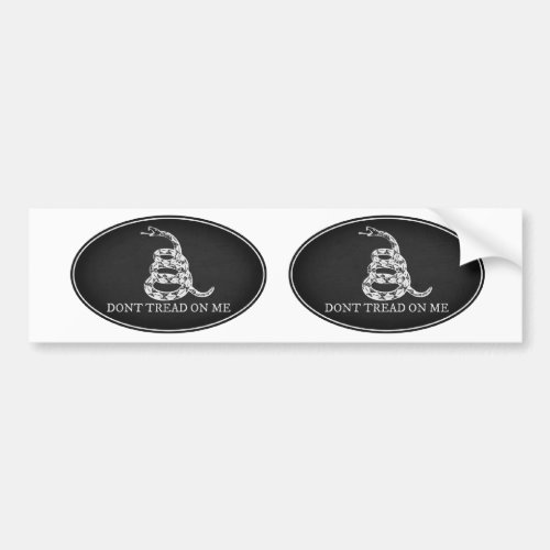 Gadsden Flag Oval Bumper Sticker in Black