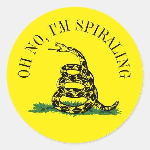 Gadsden Flag Parody Im Spiraling Classic Round Sticker