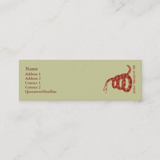 Customizable Gadsden Flag Profile Cards Business Cards