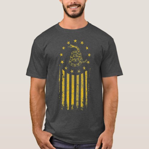 Gadsden Flag Snake  Betsy Ross Flag 13 Colonies T_Shirt