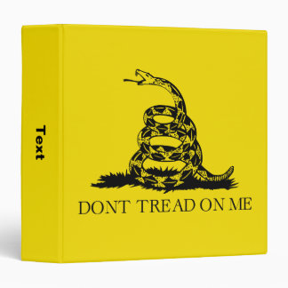Gadsden Rattlesnake Flag: Revolutionary War 1776 3 Ring Binder