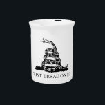 Gadsden Rattlesnake Flag: Revolutionary War 1776 Beverage Pitcher<br><div class="desc">The year was 1775, and the air crackled with tension. We colonists, tired of the King's heavy hand, were ready to fight for our freedom. Some folks were scared, others angry, but all of us were determined. - That's when we saw it; the Gadsden flag. A bright yellow field with...</div>