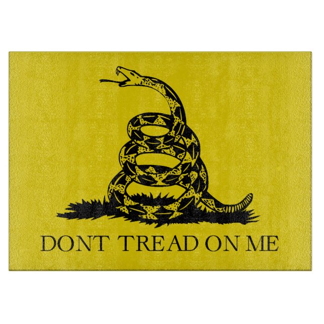 Gadsden Rattlesnake Flag: Revolutionary War 1776 Cutting Board (Front)