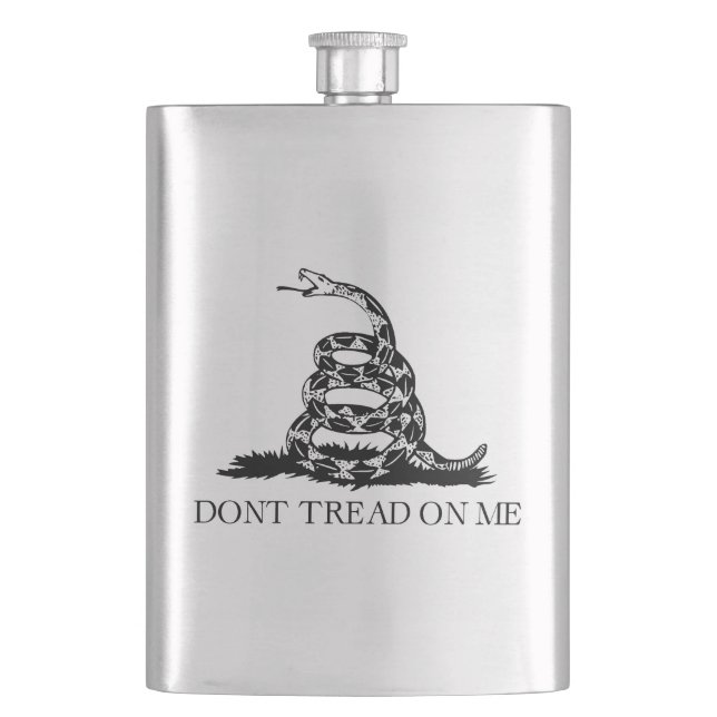 Gadsden Rattlesnake Flag: Revolutionary War 1776 Flask (Front)