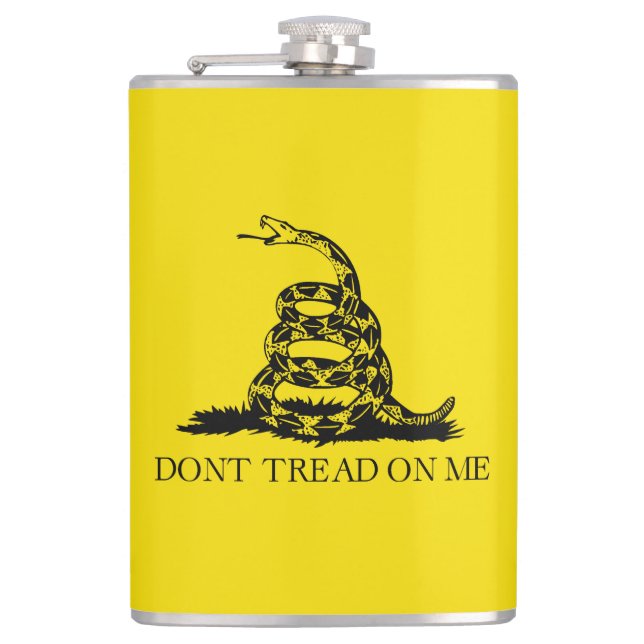 Gadsden Rattlesnake Flag: Revolutionary War 1776 Flask (Front)