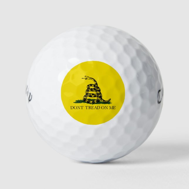 Gadsden Rattlesnake Flag: Revolutionary War 1776 Golf Balls (Front)