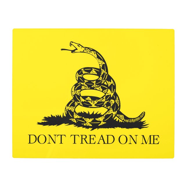 Gadsden Rattlesnake Flag: Revolutionary War 1776 Metal Print (Front)