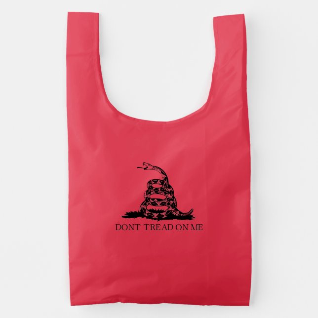 Gadsden Rattlesnake Flag: Revolutionary War 1776 Reusable Bag (Front)