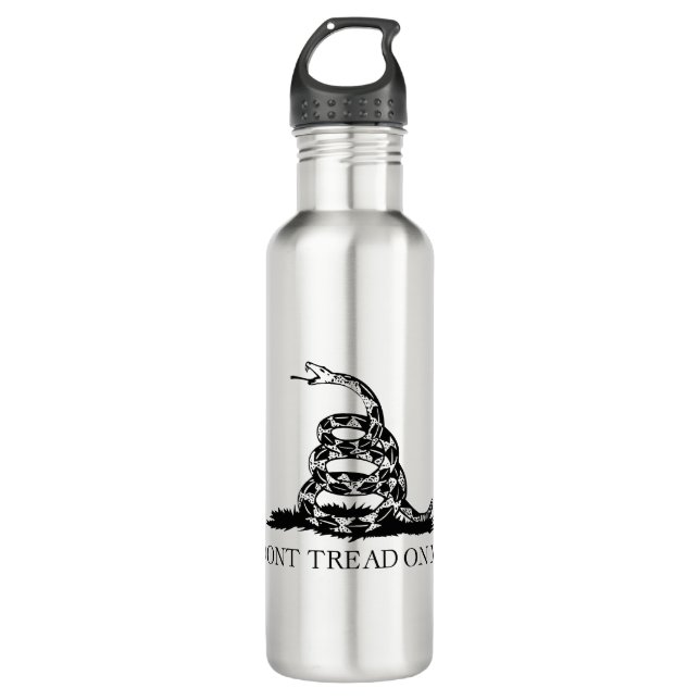 Gadsden Rattlesnake Flag: Revolutionary War 1776 Stainless Steel Water Bottle (Front)