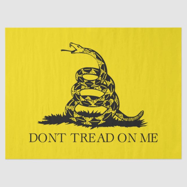 Gadsden Rattlesnake Flag: Revolutionary War 1776 Tissue Paper (Front)