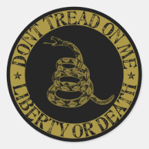 Details about   Don't Tread On Me Liberty or Death Round Snake 2nd A NRA  Sticker