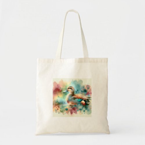 Gadwall Duck AREF1704 _ Watercolor Tote Bag