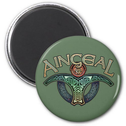 Gaelic Angel Round Magnet