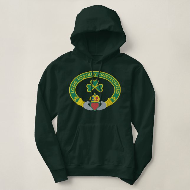 Gaelic Claddagh Embroidered Hoodie (Design Front)