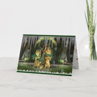 Gaelic Dogs Scottish Irish Holiday Christmas Card