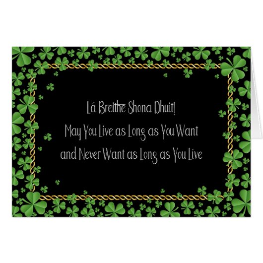Gaelic Happy Birthday and Blessing Cards (Front Horizontal)