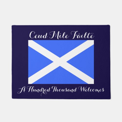 Gaelic Hundred Thousand Welcomes Scotland Flag Doormat