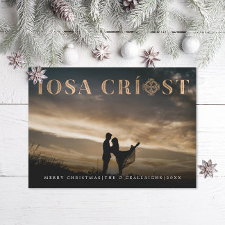Gaelic Íosa Críost Cross Photo Christmas Card
