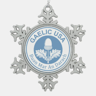 GaelicUSA Snowflake Charm Pewter Christmas Ornament