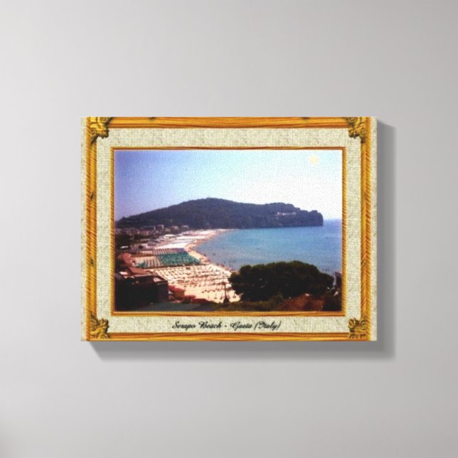 Gaeta Beach Vintage Frame Canvas Print (Front)
