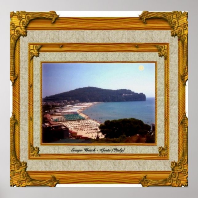 Gaeta Beach Vintage Frame Poster (Front)