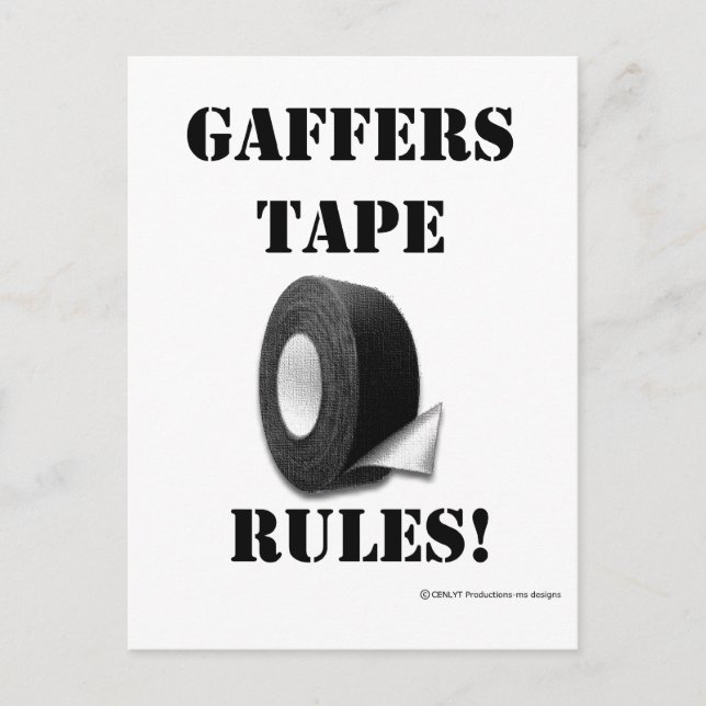 Gaffers Tape Rules Postcard (Front)