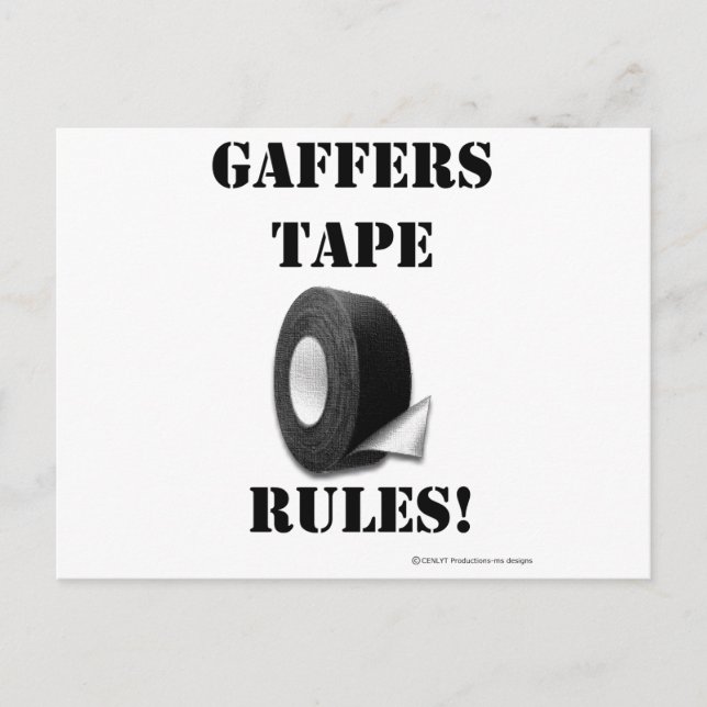 Gaffers Tape Rules Postcard (Front)