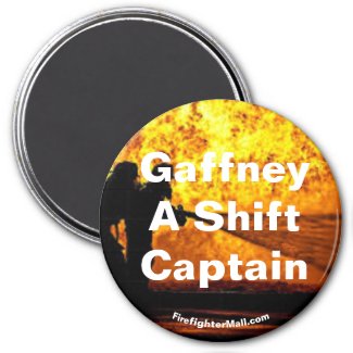 Gaffney A Shift Captain flames magnet