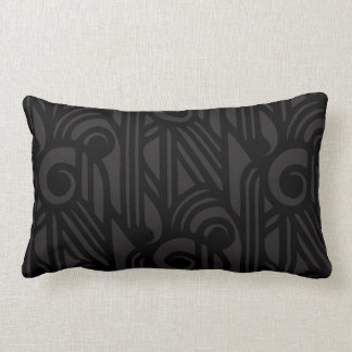 GaG Art Deco Lumbar Pillow - Black on Black