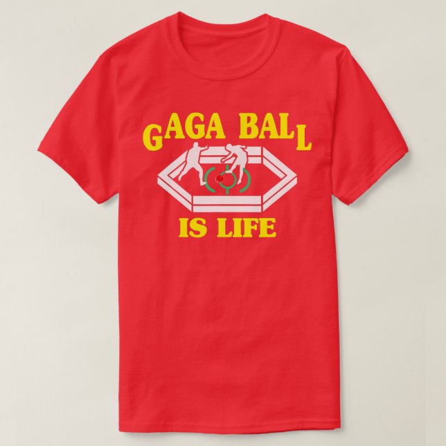 Gaga Ball Pit Is Life Dodgeball Soccer Funny Cool  T-Shirt (Design Front)